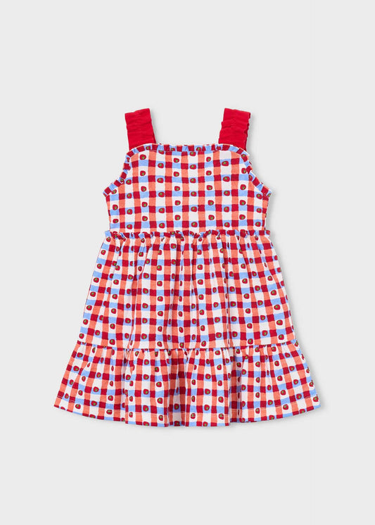 Girls' gingham print dress