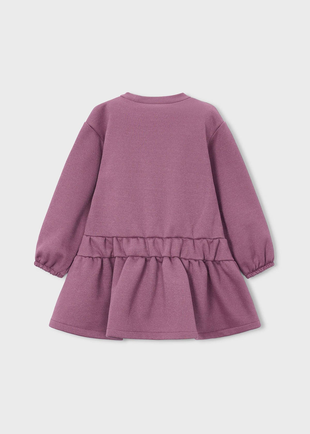 Girls' heart-print fleece dress