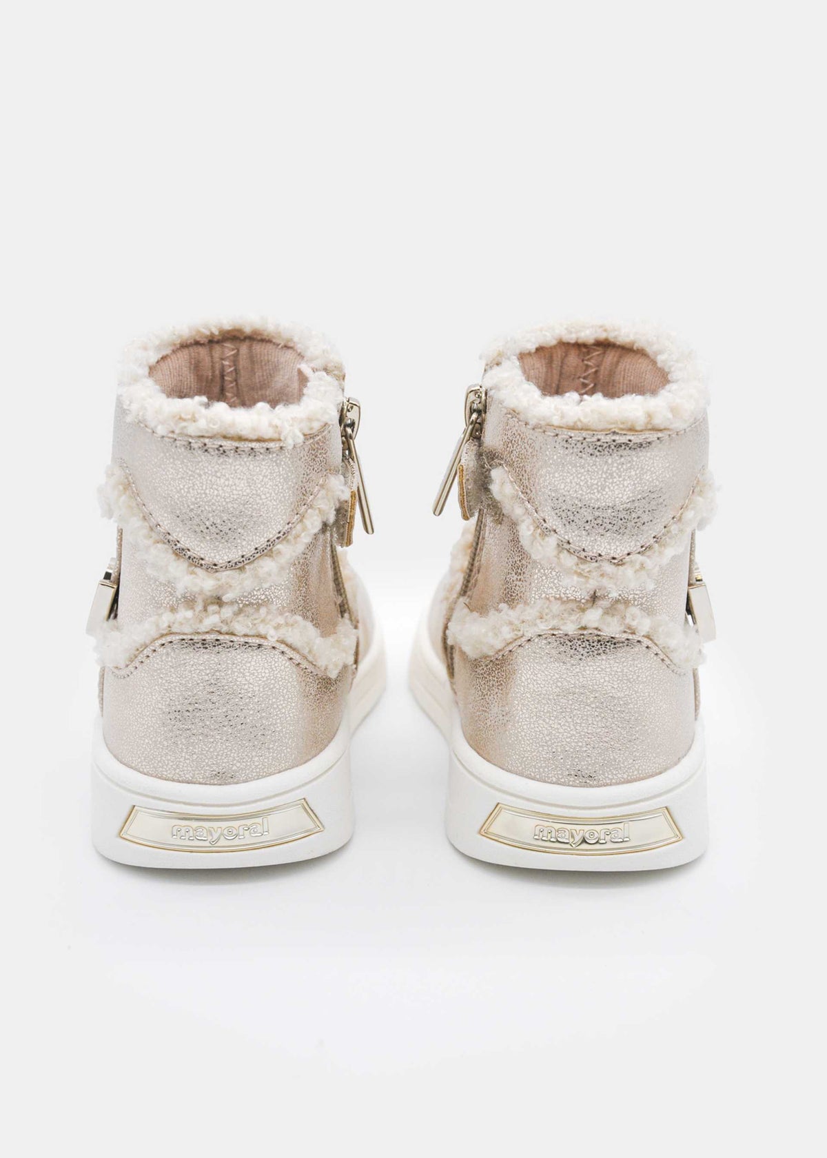Herzförmige Fell-Stiefeletten für Mädchen