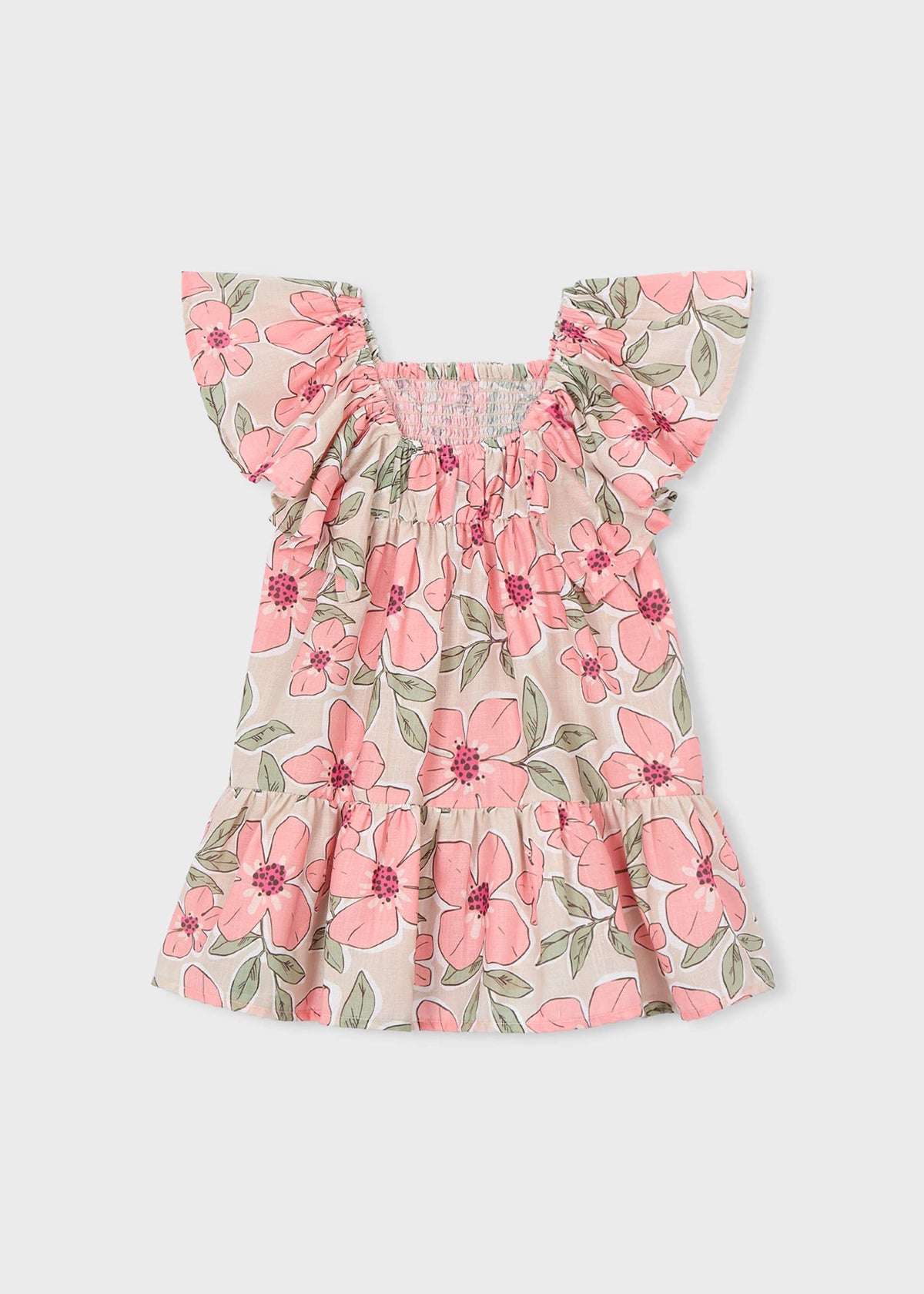 Girl's honeycomb print dress