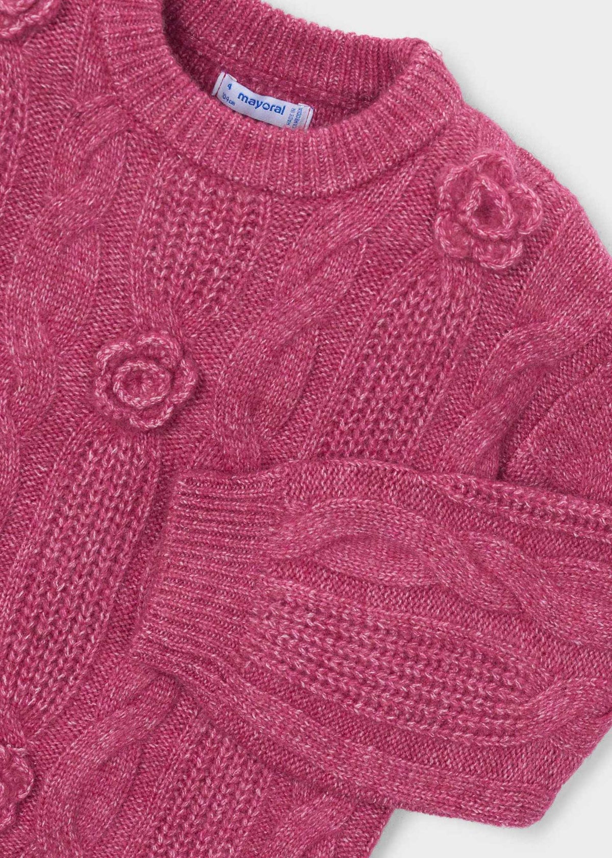 Mädchenpullover mit Blumenapplikation