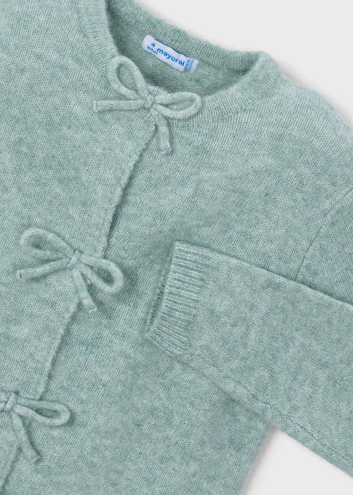 Girls' knitted cardigan with bows