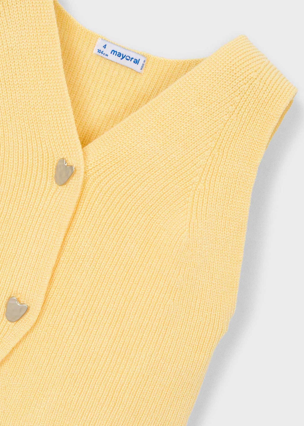 Girl's knitted waistcoat with buttons