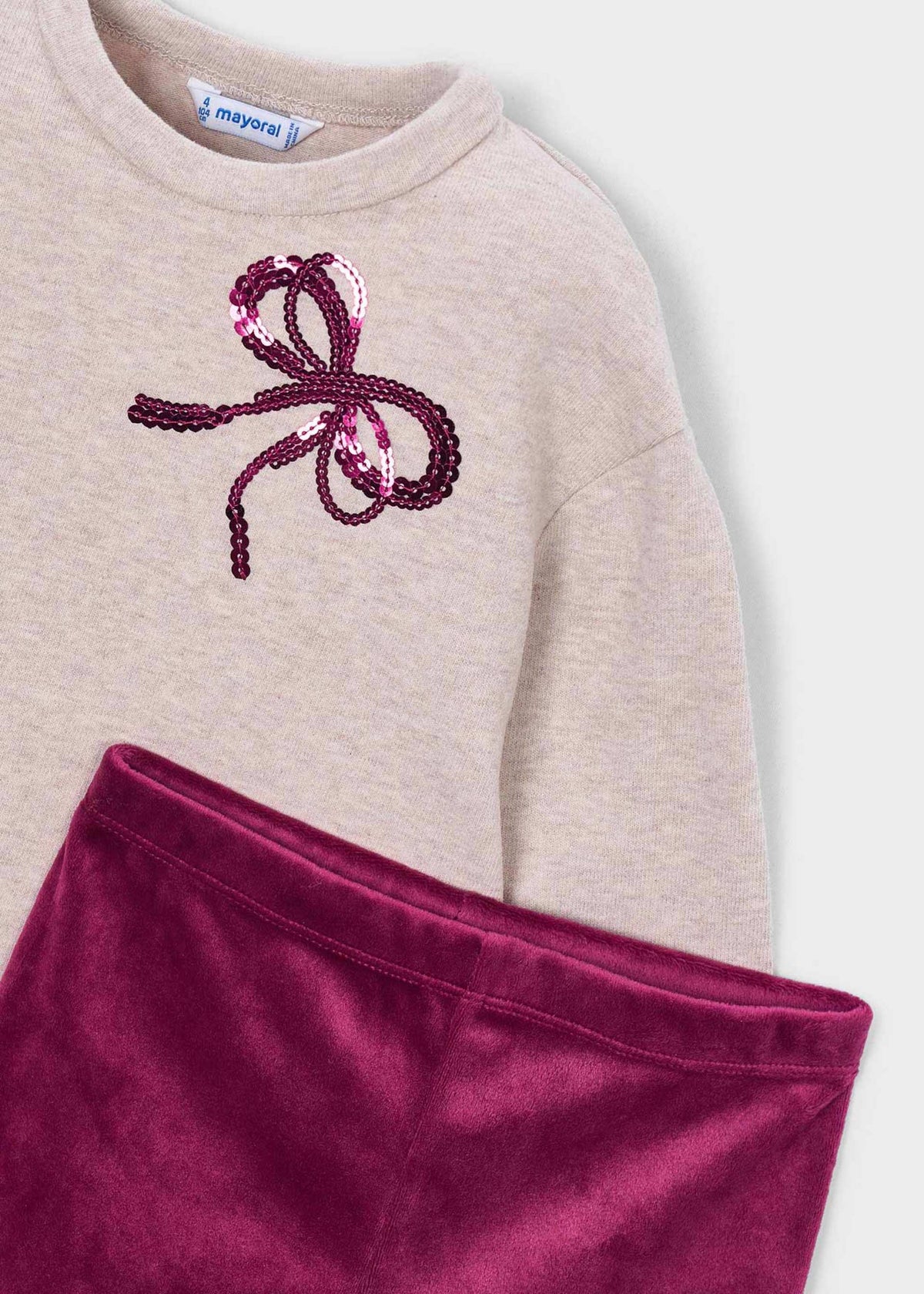 Mädchen-Leggings und Hoodie-Set mit Schleifen