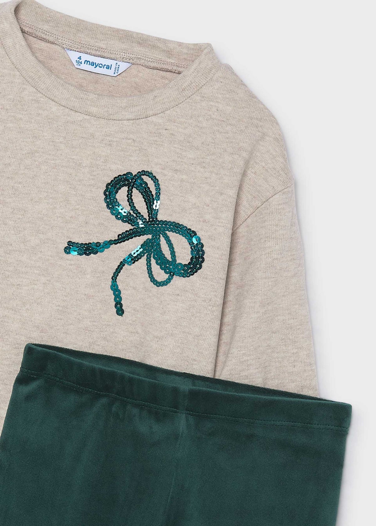 Leggings- und Hoodie-Set für Mädchen mit Schleifen
