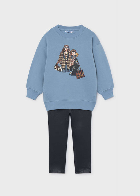Girls' leggings and sweatshirt set