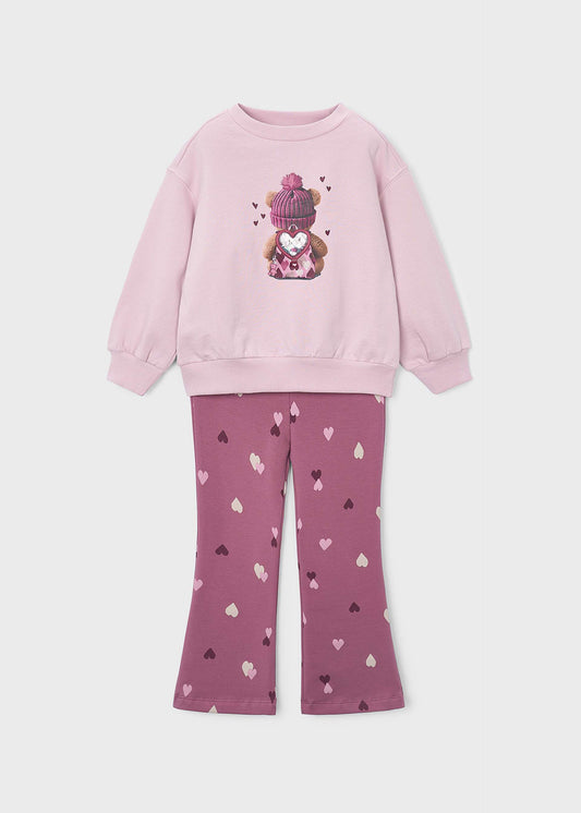 Girls' leggings and sweatshirt set