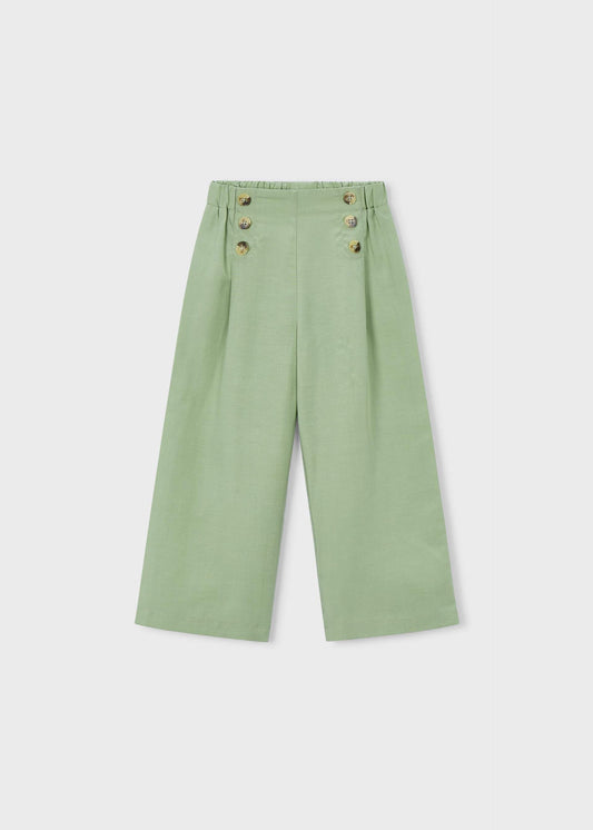 Lange Knopfleisten-Hose für Mädchen