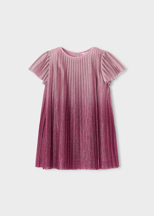 Girls' pleated dress with a gradient design