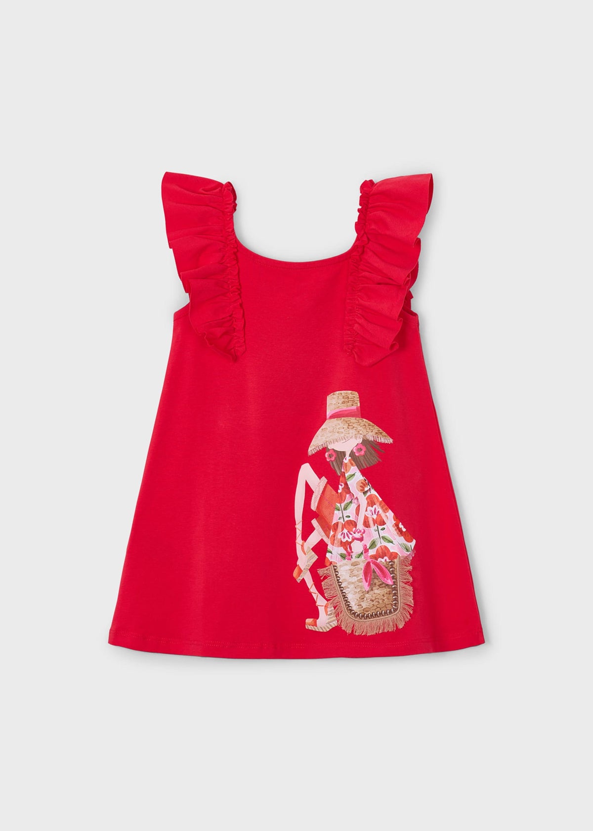 Girl's ruffled knit dress