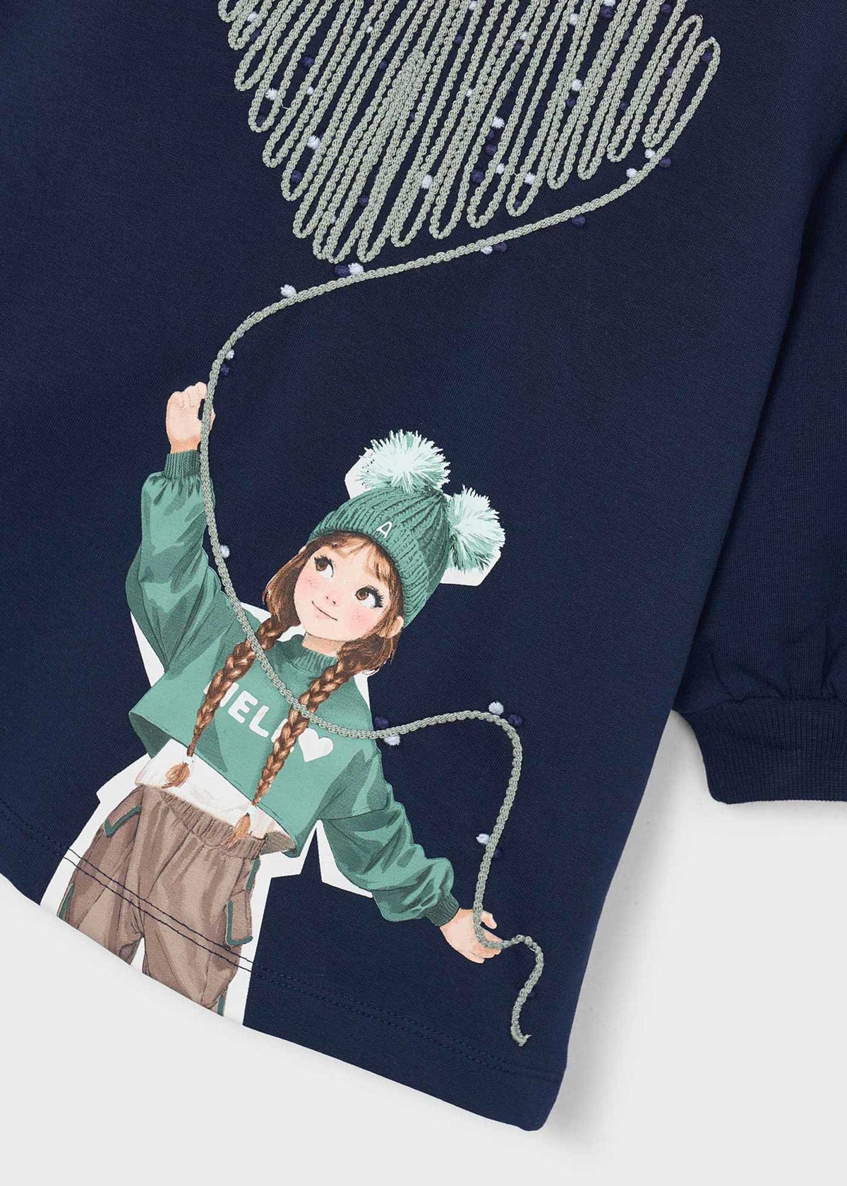 Girls' screen-printed sweatshirt dress
