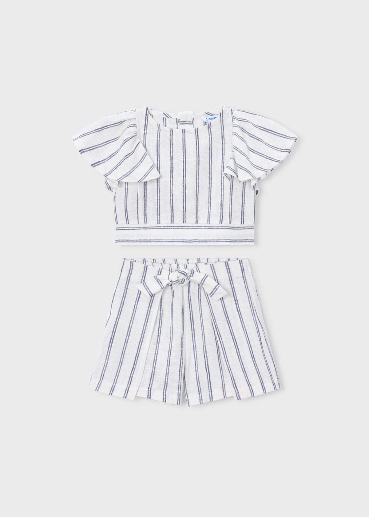 Girls' striped skirt and blouse set