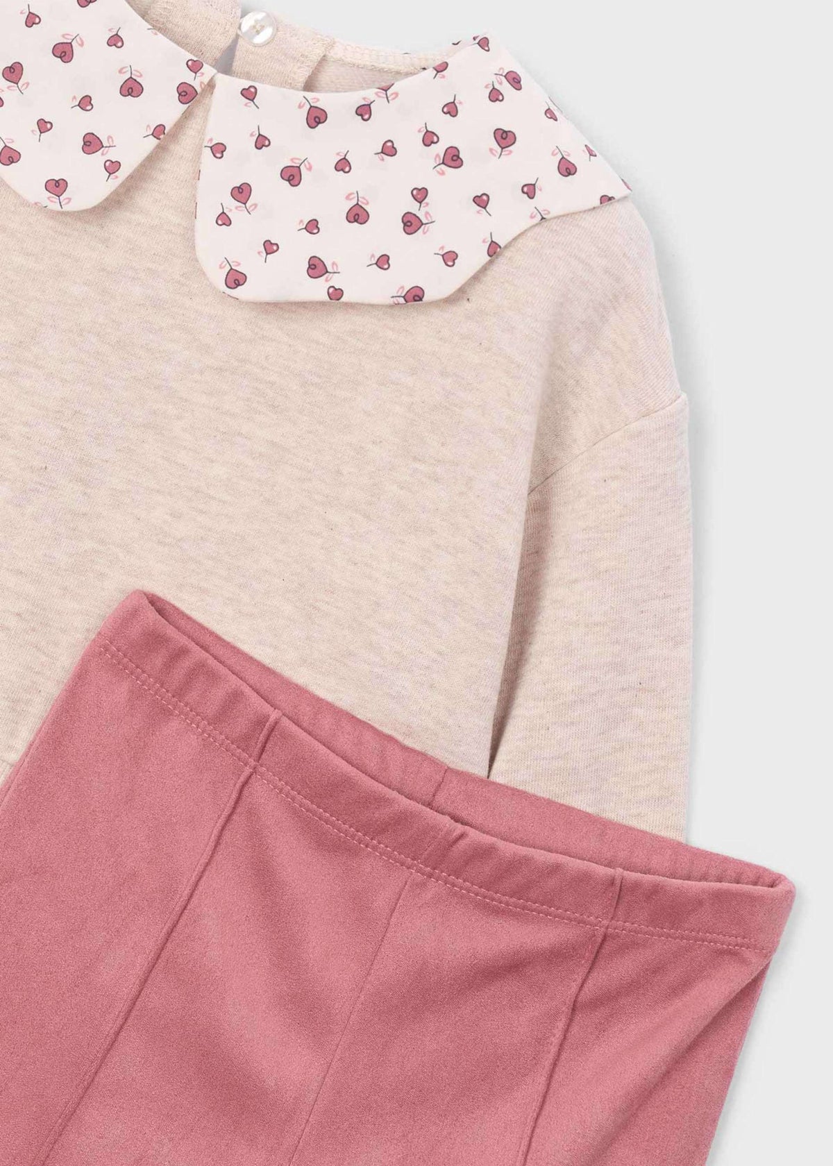 Set aus Leggings in Wildlederoptik und Bluse für Mädchen