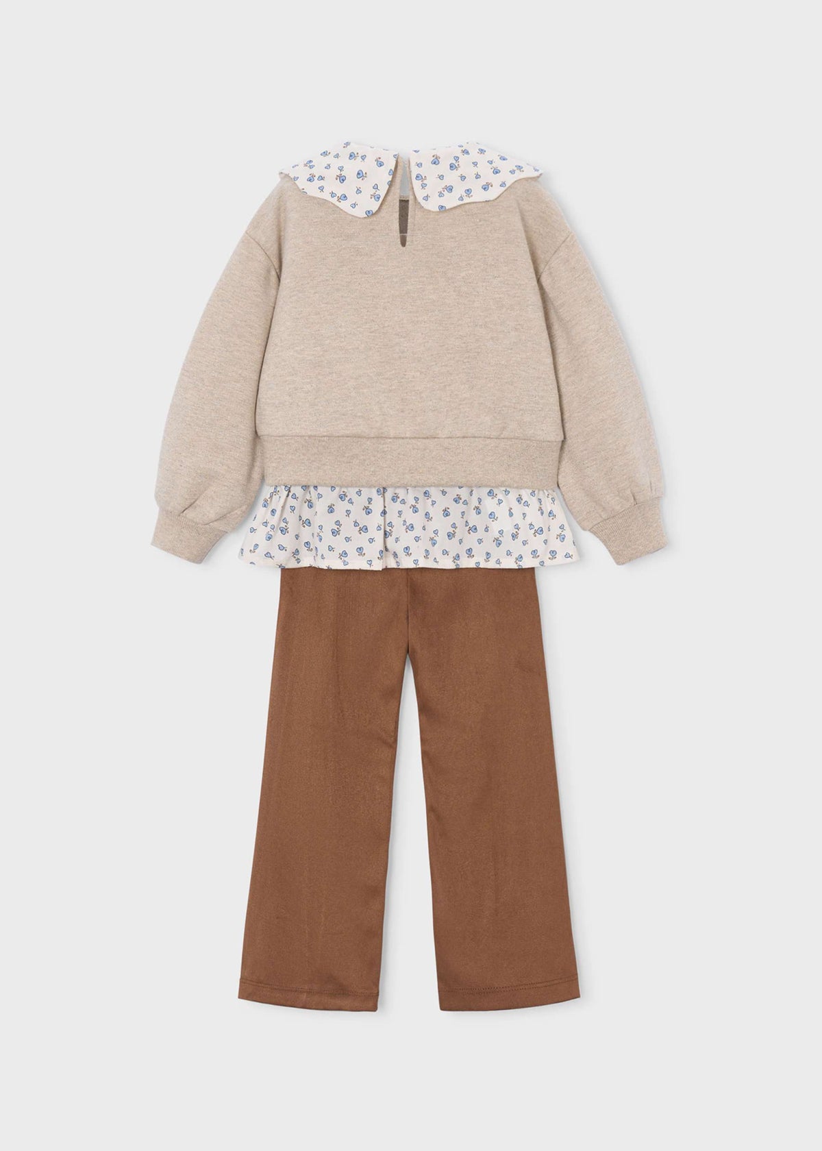 Girls' suede-effect leggings and blouse set