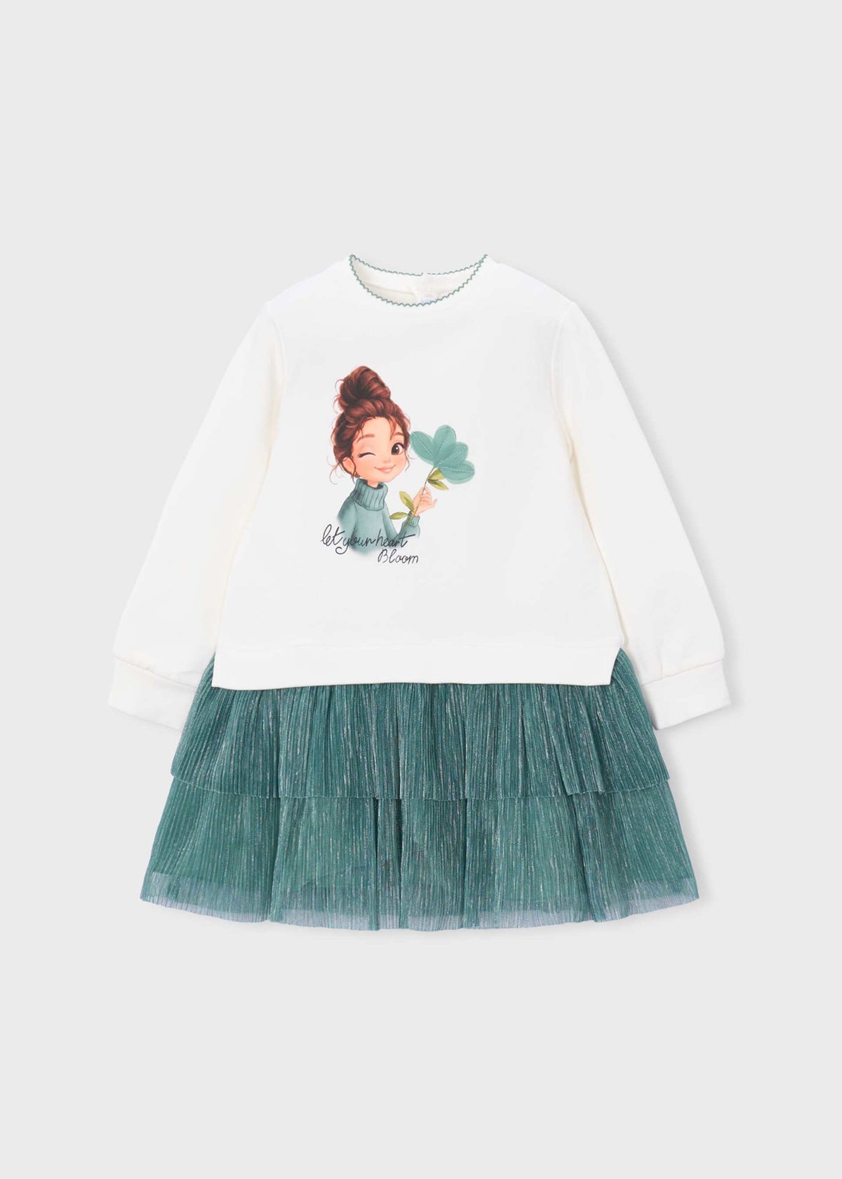 Girls' tulle mix dress