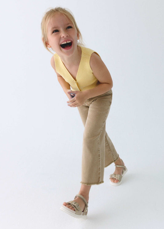 Mädchen-Twillhose mit weitem Bein