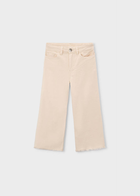 Mädchen-Twillhose mit weitem Bein