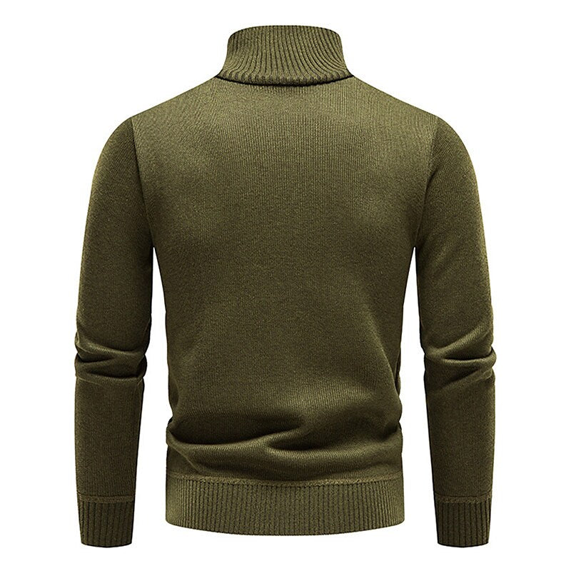 Herren Stehkragen Color Block Fleece-Pullover mit halbem Reißverschluss