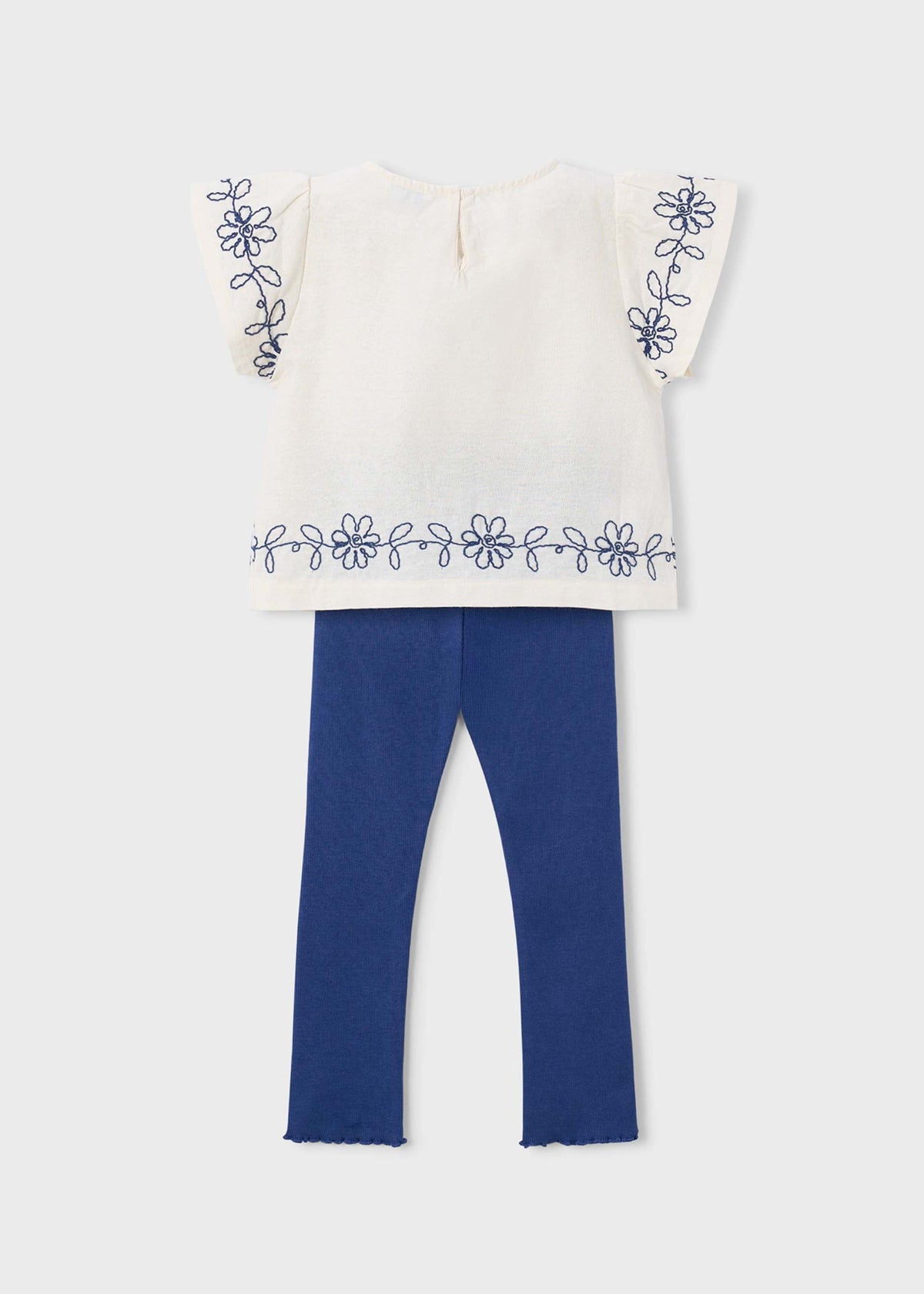 Leggings set girl with embroidered flowers