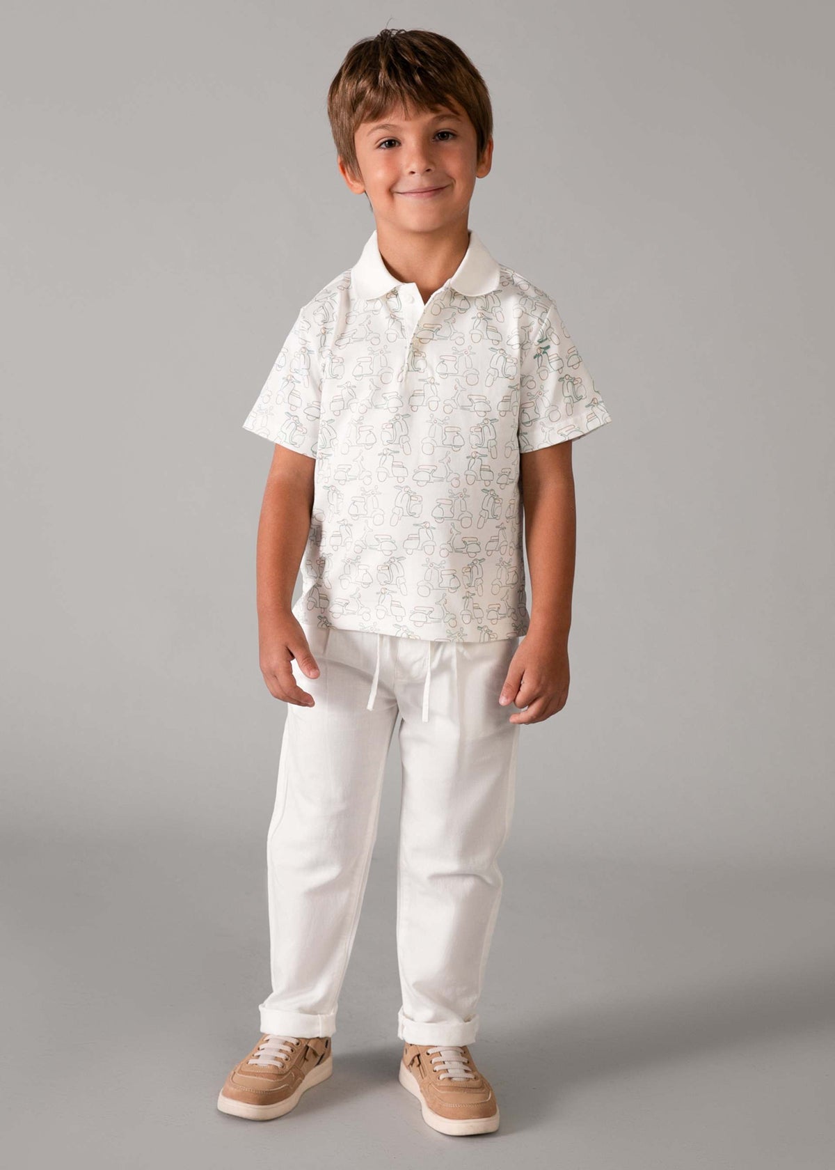 Linen relaxed long trousers boy