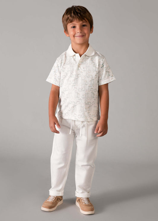 Linen relaxed long trousers boy