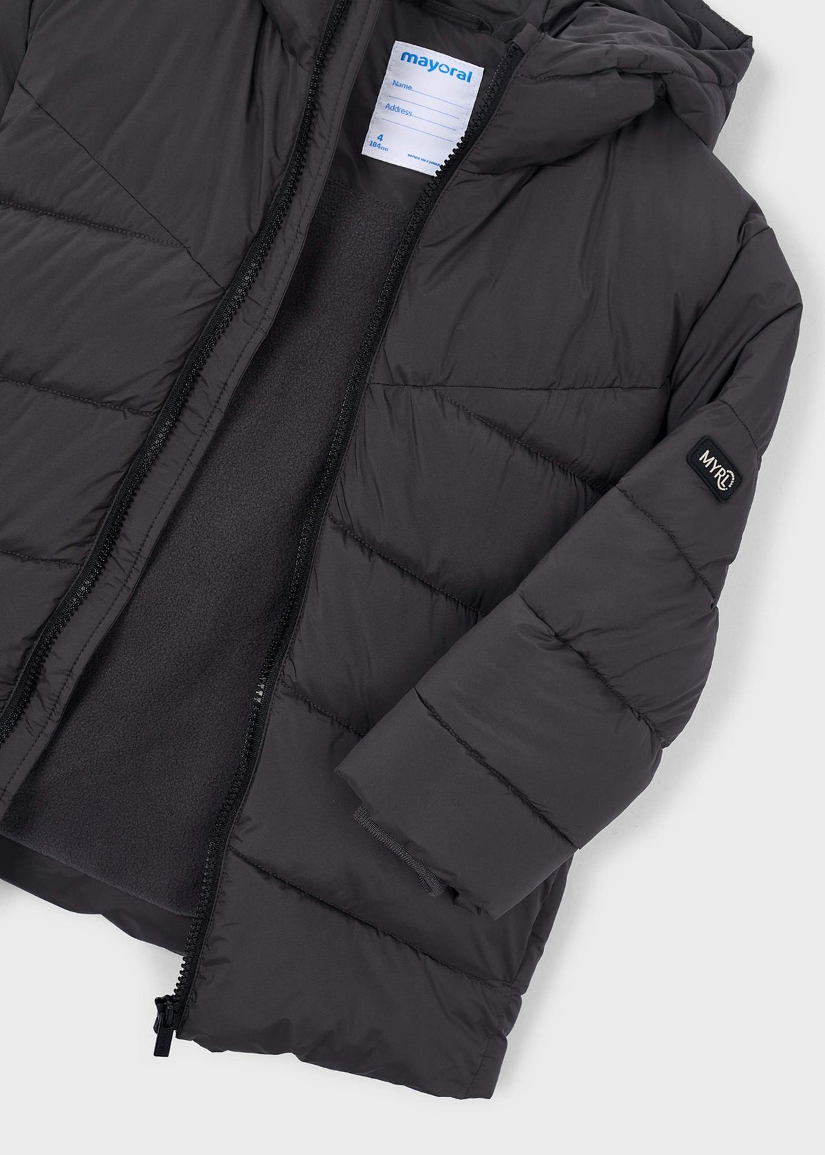 Long quilted jacket for boys