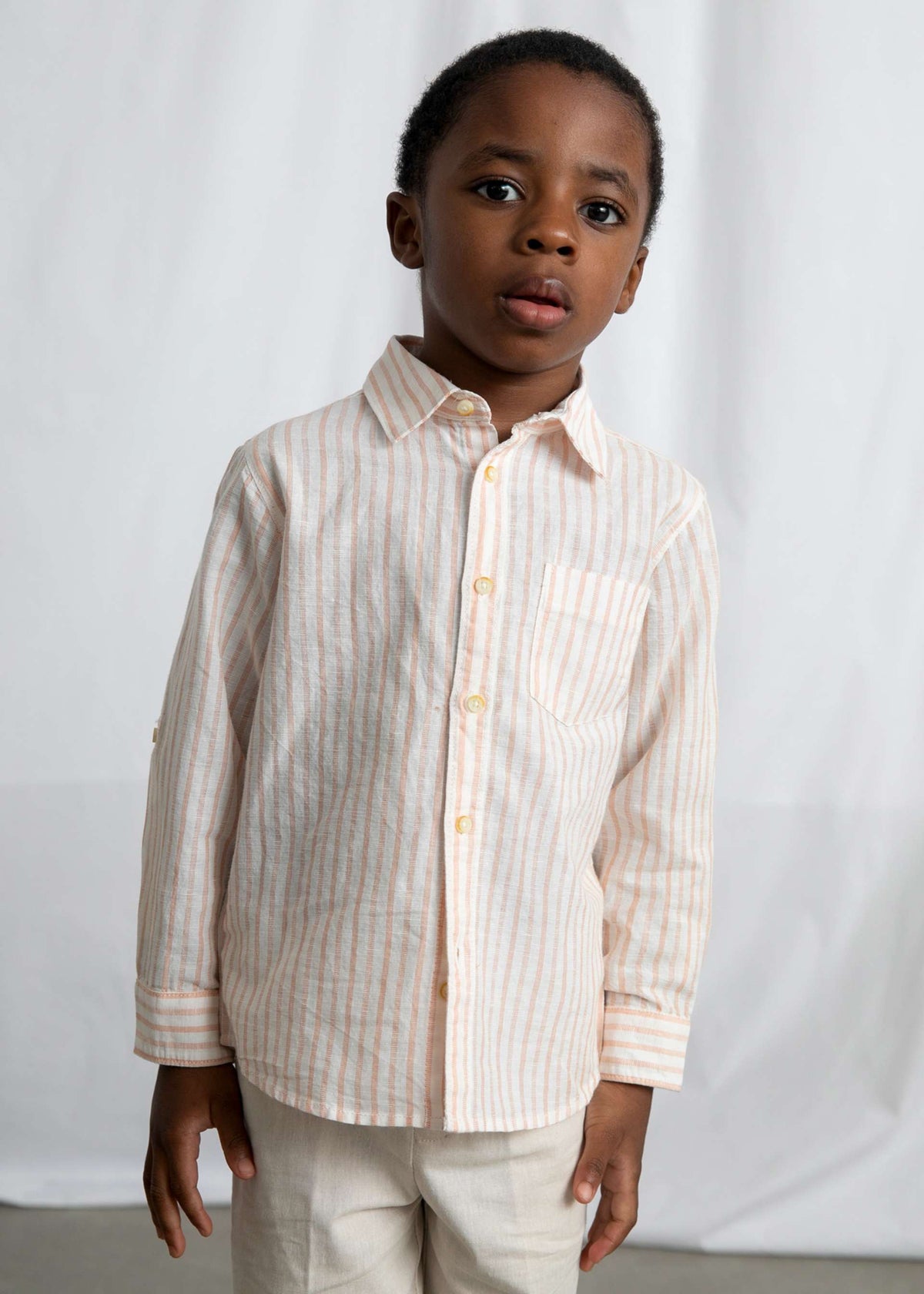 Long-sleeved linen shirt for children
