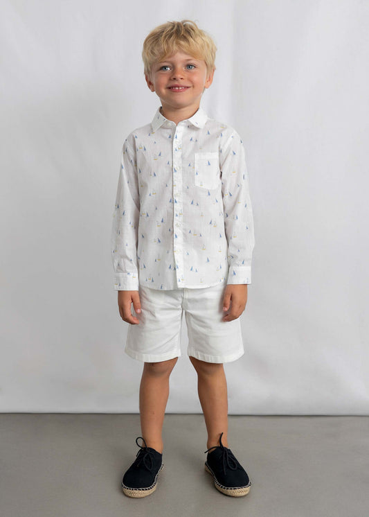 Long-sleeved linen shirt for children