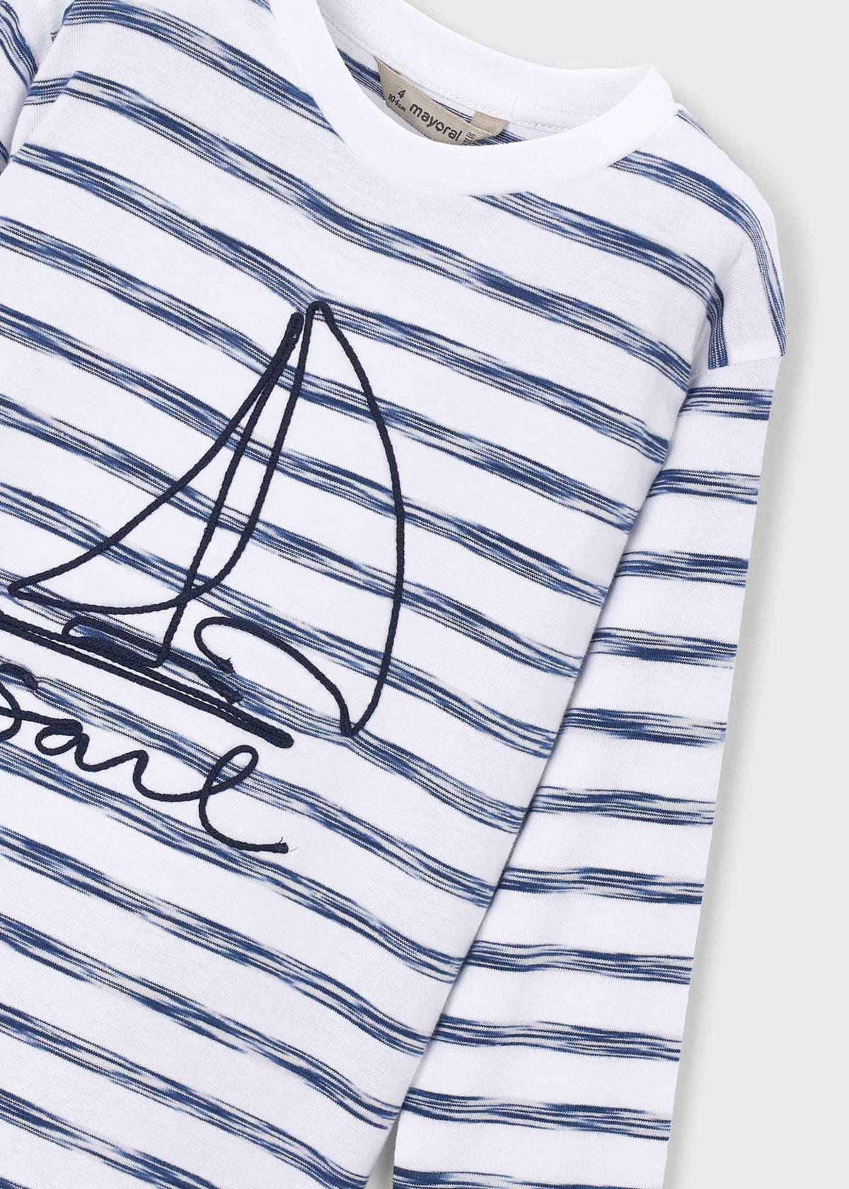 Long-sleeved striped boat T-shirt for boys