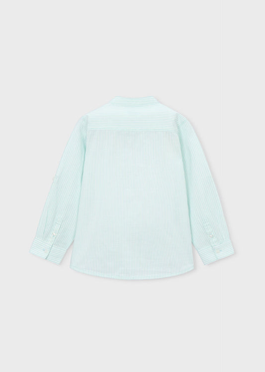 Langarm-Streifenshirt mit Stehkragen für Kinder