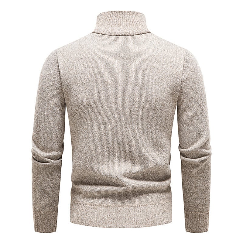 Herren Stehkragen Color Block Fleece-Pullover mit halbem Reißverschluss