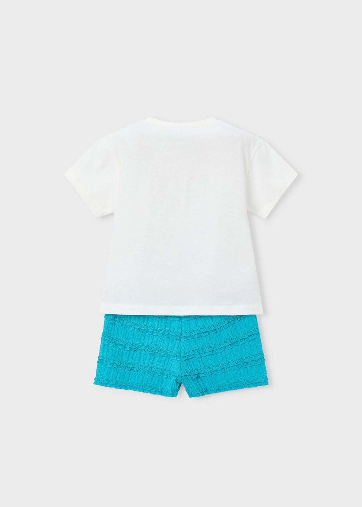 Print short set girl with ruffles