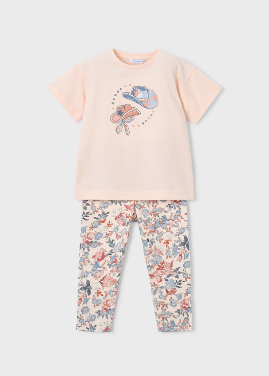 Set aus bedruckten Leggings und T-Shirt für Mädchen
