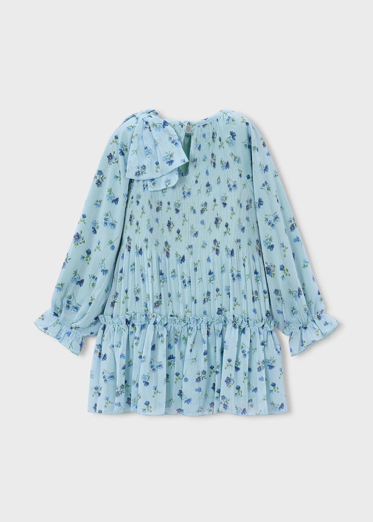 Printed pleated dress for girls