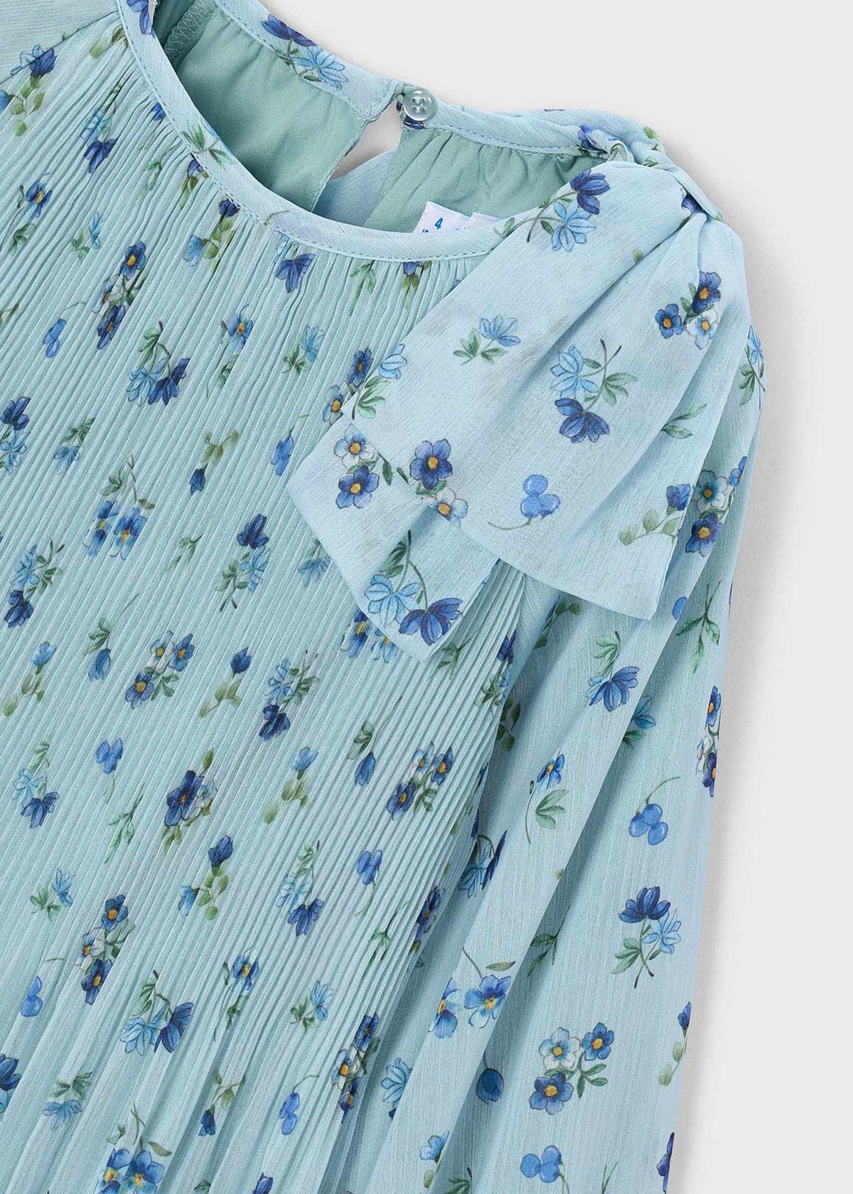 Printed pleated dress for girls