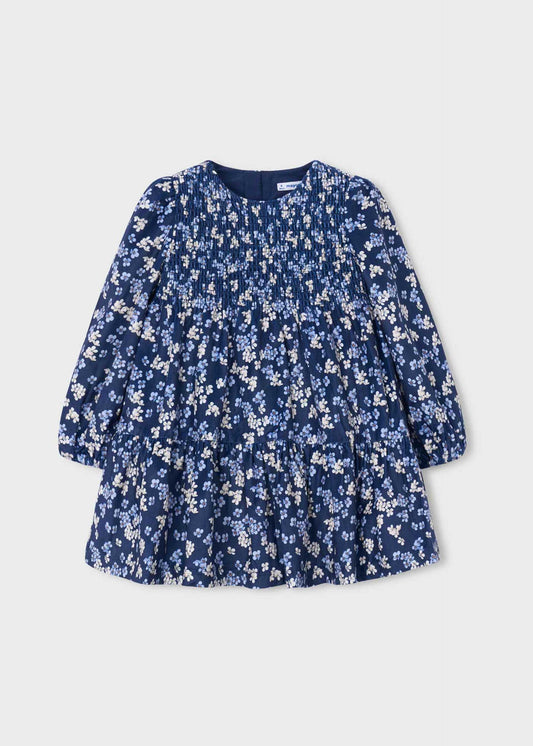 Printed velvet dress for girls