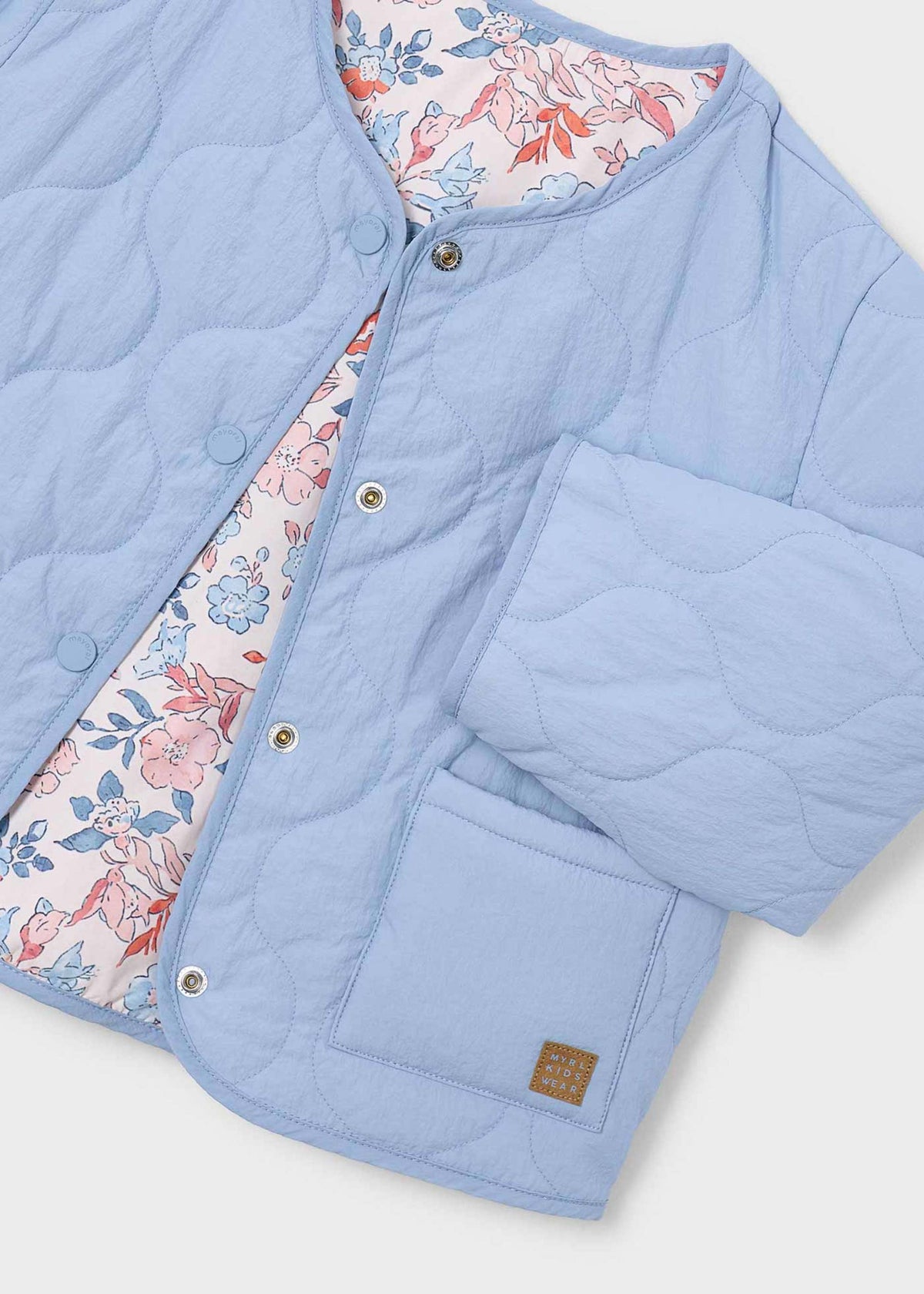 Reversible quilted jacket for girls