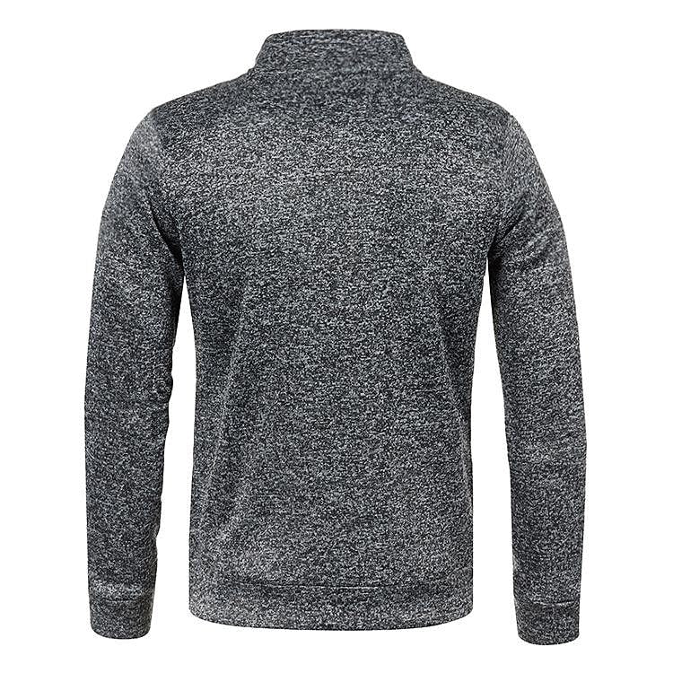 Herren Stehkragen Cardigan Langarm Dünner Fleece-Pullover
