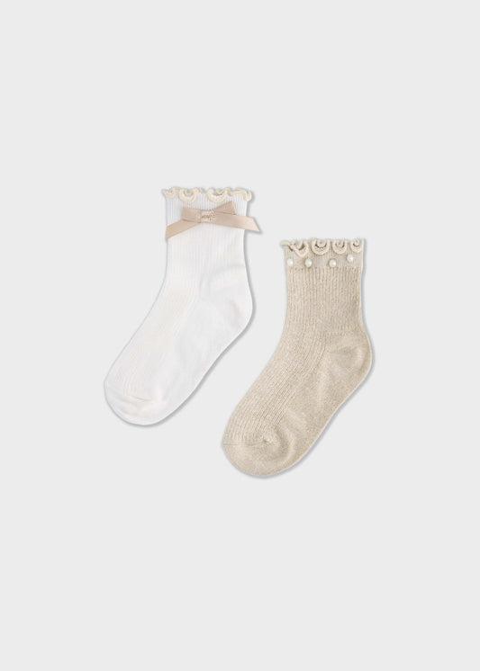 2er-Set Socken mit Schleife für Mädchen