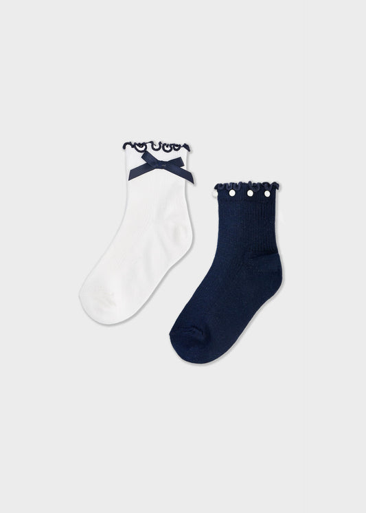 2er-Set Socken mit Schleife für Mädchen