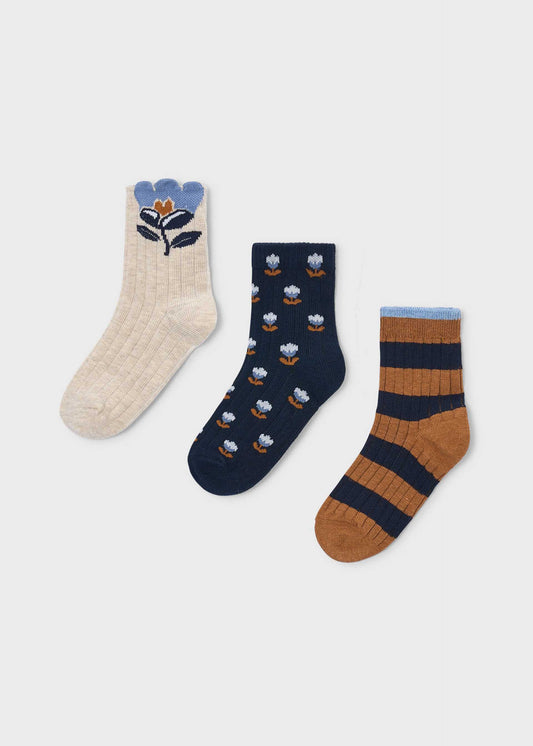 3er-Set Blumensocken für Mädchen