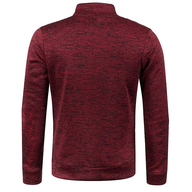 Herren Stehkragen Cardigan Langarm Dünner Fleece-Pullover