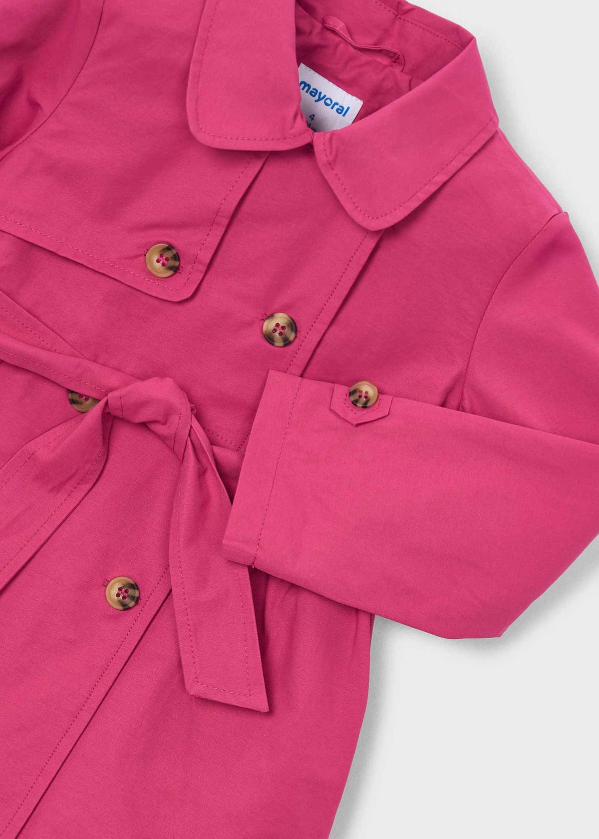 Trench coat with belt for girls
